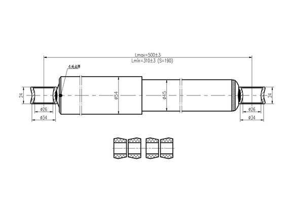 Imagen de AMORTIGUADOR TRASERO TOYOTA HILUX 2.4D NISSAN D21/D22